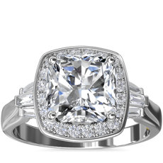 ZAC ZAC POSEN Square Halo Diamond Engagement Ring in 14k White Gold